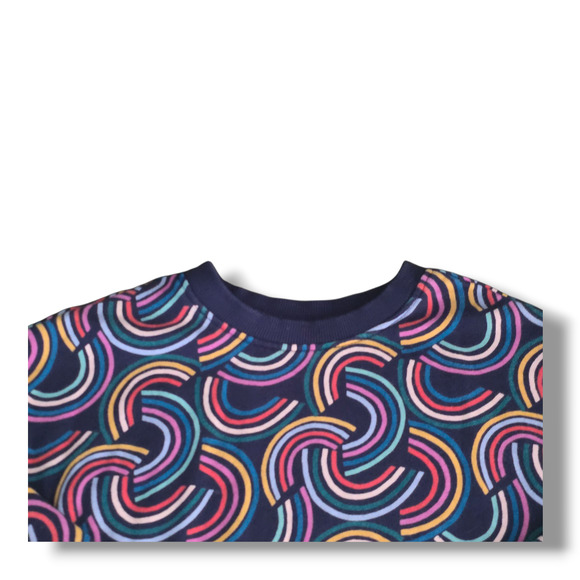 Hanna Andersson 10 Rainbow Print Balloon Sleeve French Terry Sweatshirt - Picture 3 of 8